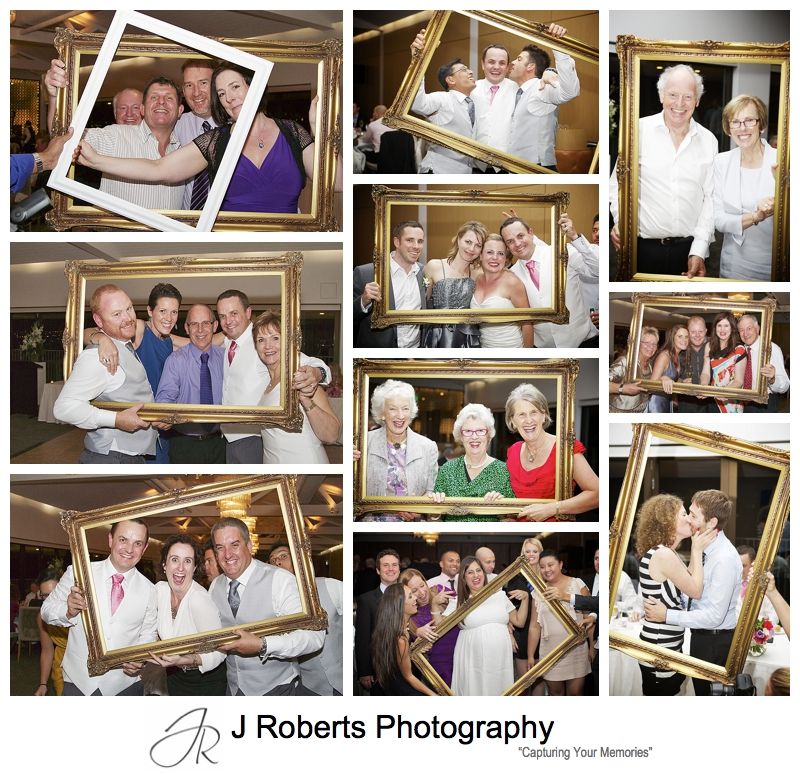 picture frames candid guest photos at wedding reception- sydney wedding photography